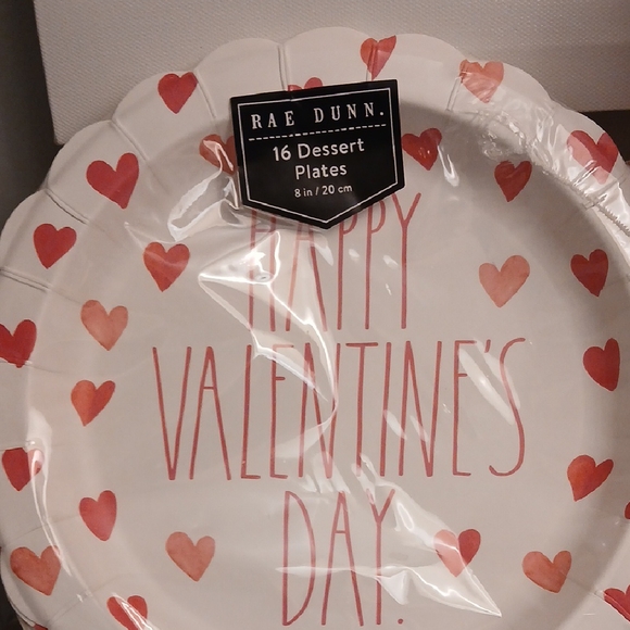 Rae Dunn Happy Valentine's Day Plates - Pink Hearts - Picture 3 of 4